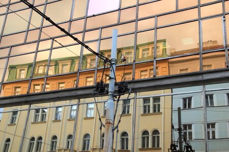 Street building reflection