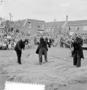 Stoppelhaene (roggeoogstfeest), bindwedstrijd, Bestanddeelnr 916-7894