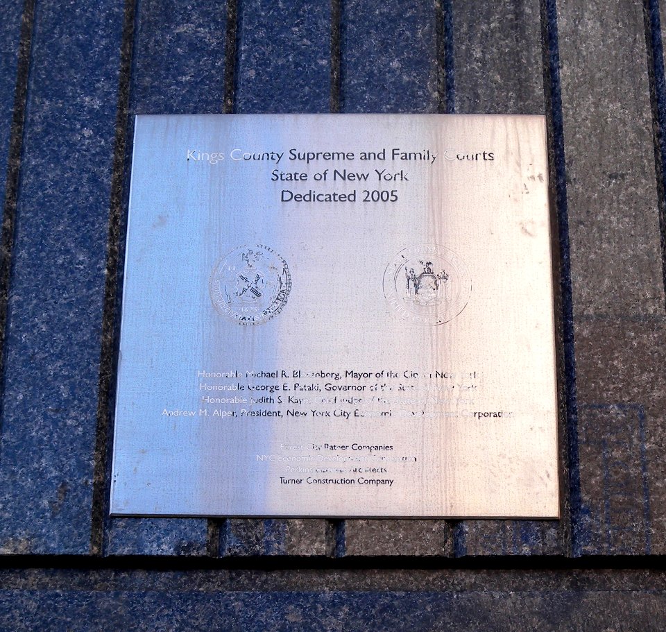 Supreme n Family Court Johnson plaque jeh