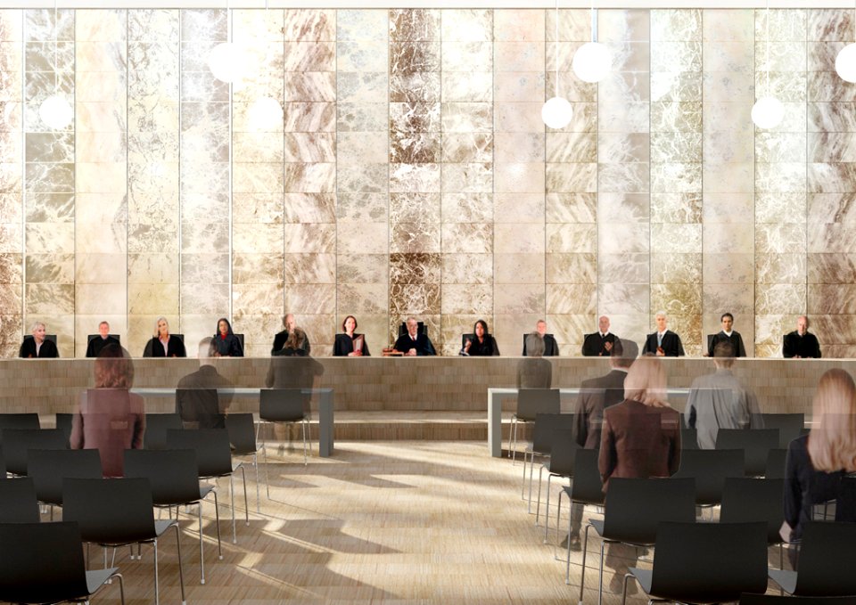 Supreme Court of the Netherlands, large courtroom (cropped)