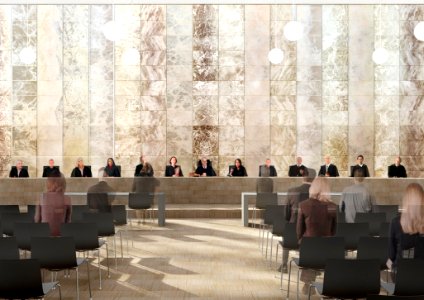 Supreme Court of the Netherlands, large courtroom (cropped) photo