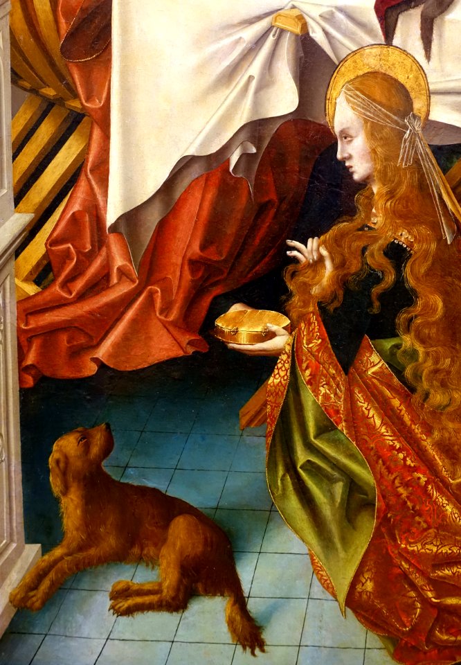 Supper in the House of Simon by Maestro Bartolomé, detail, 1480-1488, oil on panel - University of Arizona Museum of Art - University of Arizona - Tucson, AZ - DSC08356