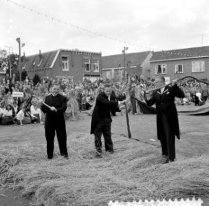 Stoppelhaene (roggeoogstfeest), bindwedstrijd, Bestanddeelnr 916-7903