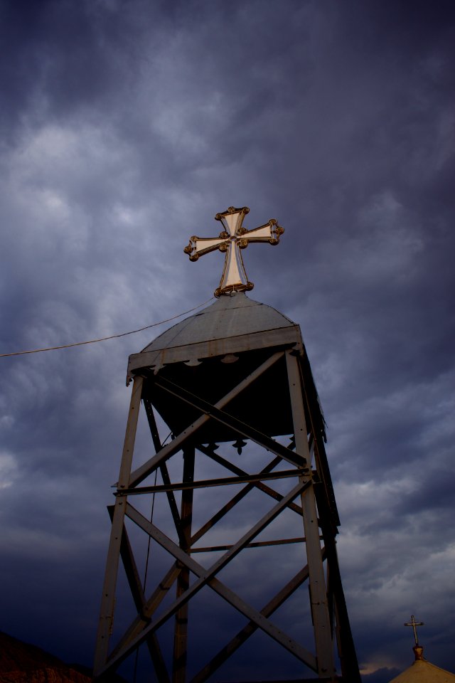 Sunset over a stormy alQosh, the Church of Saint George 02