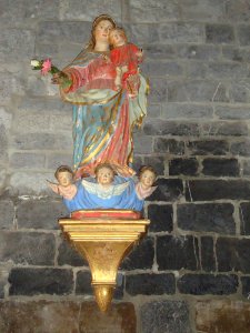 Sunhar (Lichans-Sunhar, Pyr-Atl, Fr) statue Vierge avec enfant