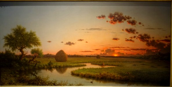 Sunset on the Marshes, by Martin Johnson Heade, 1867, oil on canvas - Peabody Essex Museum - DSC07120