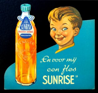 Sunrise vruchten limonade Sinaasappel kartonnen toonbank reklame bord photo