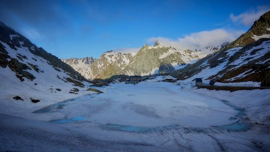 Sunset On Grand Saint Bernard Frozen Lake 1 (261556231)