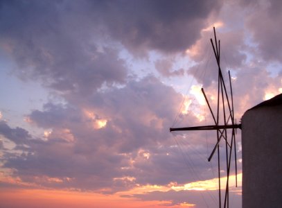 Sunset with windmill Oia