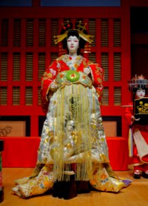 Sukeroku on the kabuki stage, replica of late 1700s, scale 1 to 1 - Edo-Tokyo Museum - Sumida, Tokyo, Japan - DSC06822