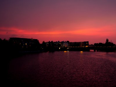 Sunset with rising thunderstorm from Spandauer-See-Brücke 2019-06-11 10