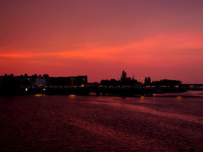Sunset with rising thunderstorm from Spandauer-See-Brücke 2019-06-11 06