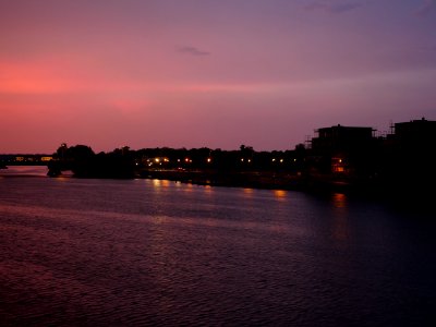 Sunset with rising thunderstorm from Spandauer-See-Brücke 2019-06-11 03