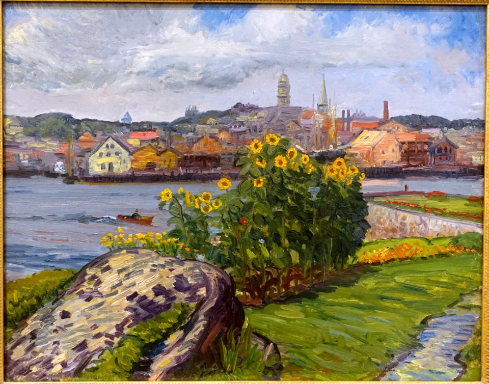 Sunflowers, Rocky Neck, by John Sloan, c. 1914, oil on canvas - Cape Ann Museum - Gloucester, MA - DSC01481