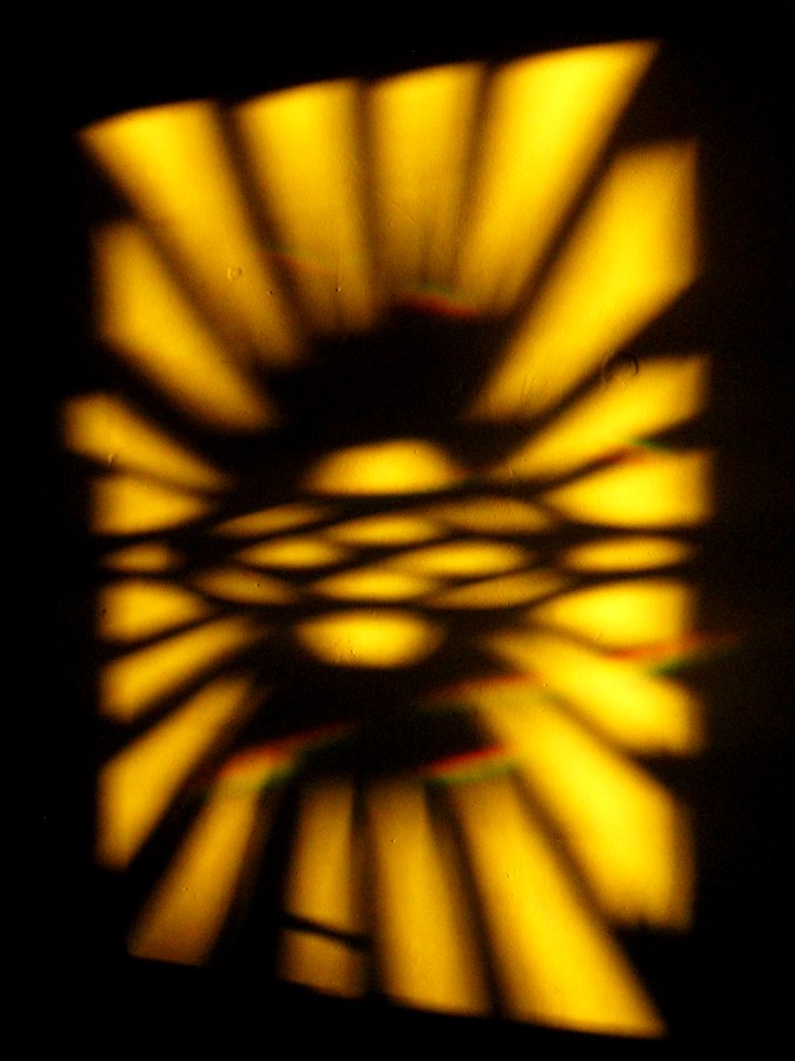 Sun through leaded glass in a 1909 house