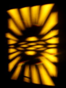 Sun through leaded glass in a 1909 house