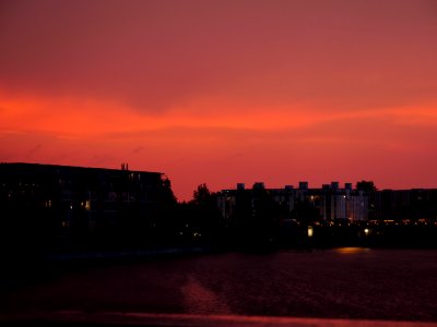 Sunset with rising thunderstorm from Spandauer-See-Brücke 2019-06-11 01
