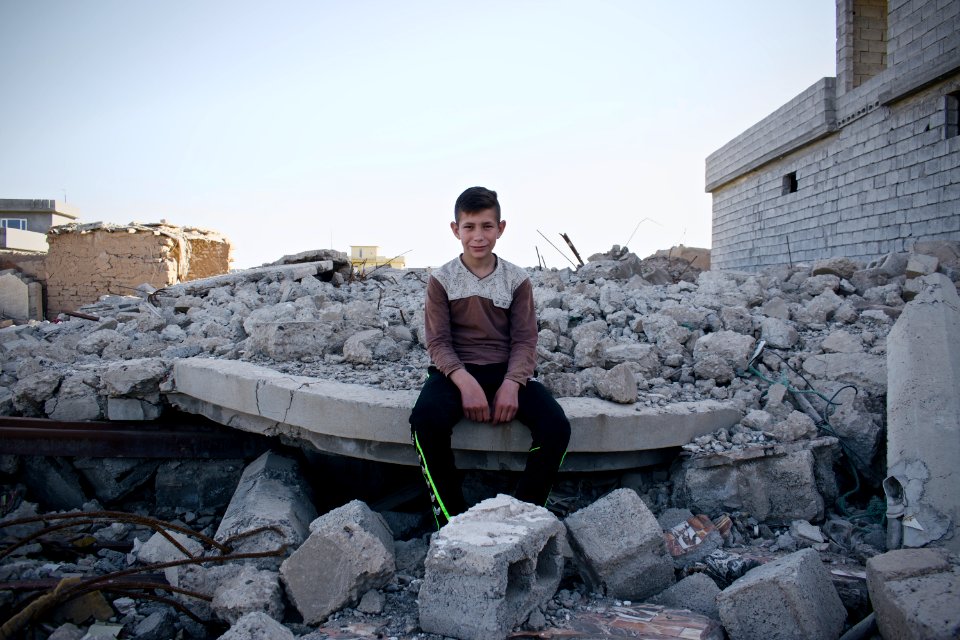 Survivors in the rubble of destruction by the Islamic State in the village Wardik 07