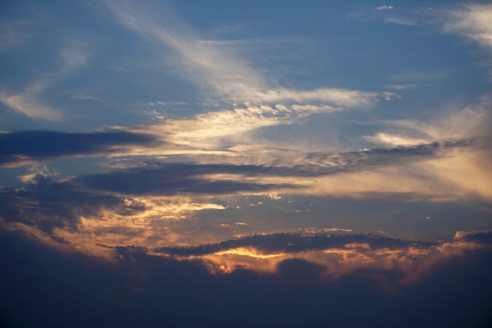 Pink clouds evening sunset
