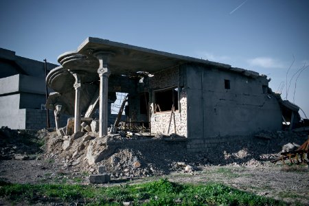 Survivors in the rubble of destruction by the Islamic State in the village Wardik 11