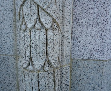 Surfaces side of a building with pattern closeup view