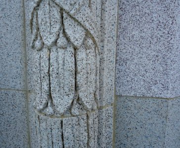 Surfaces side of a building with pattern closeup view photo