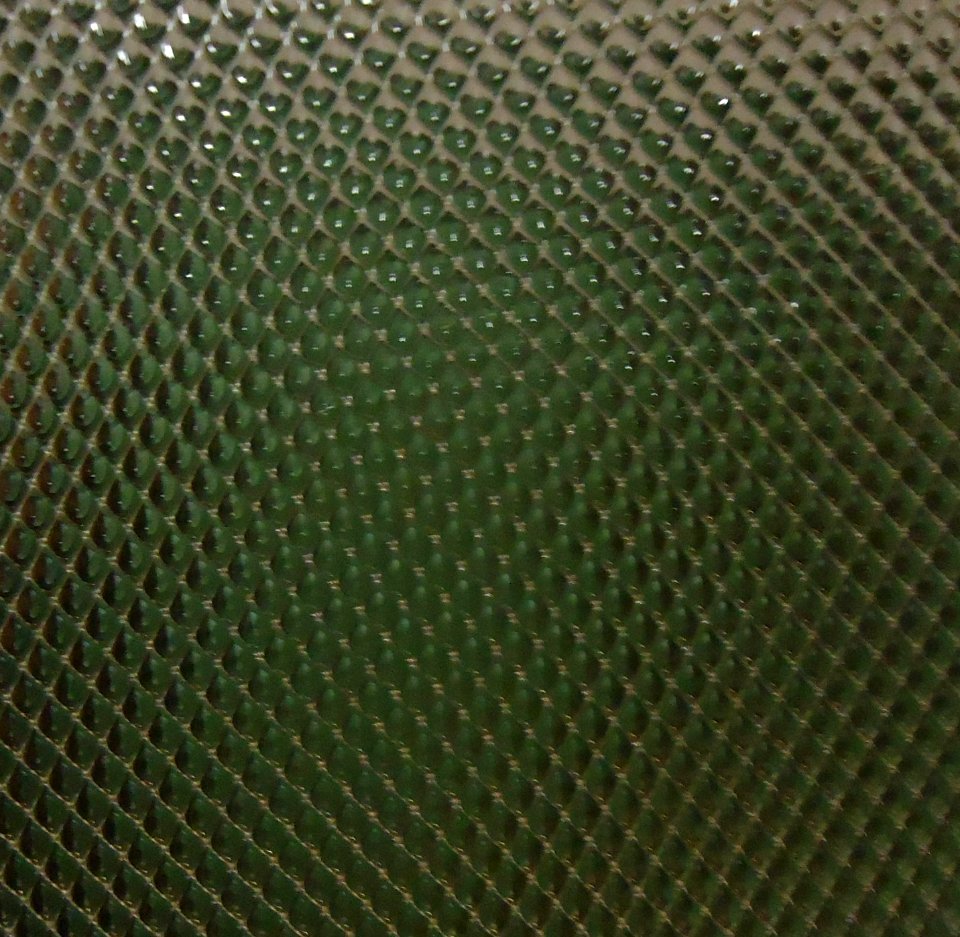 Surfaces plexiglass light diffuser closeup view
