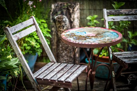 Terrace chair old wood