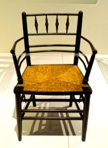 Sussex armchair, William Morris and Company, London, c. 1865, ebonized birch, rush - Montreal Museum of Fine Arts - Montreal, Canada - DSC09122 photo