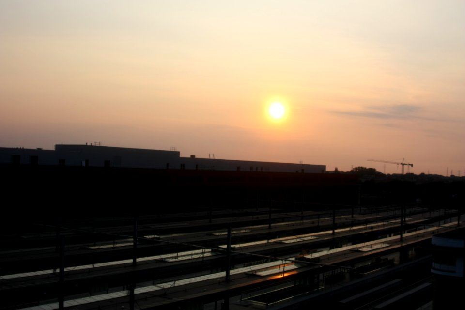Sunset Bruges station