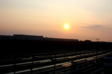 Sunset Bruges station