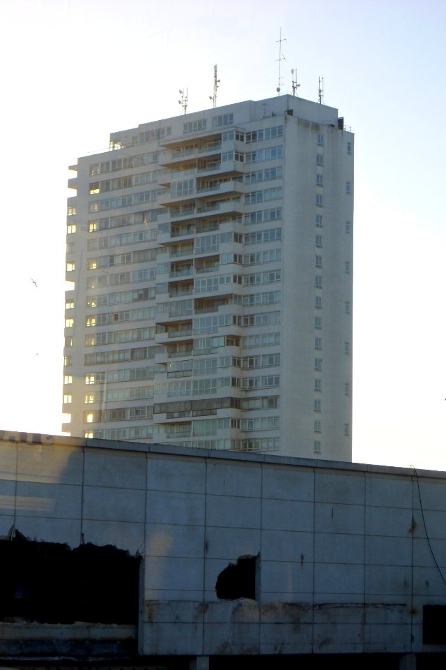 Sussex Heights, off Cannon Place, Brighton (seen from Churchill Square) (December 2013)