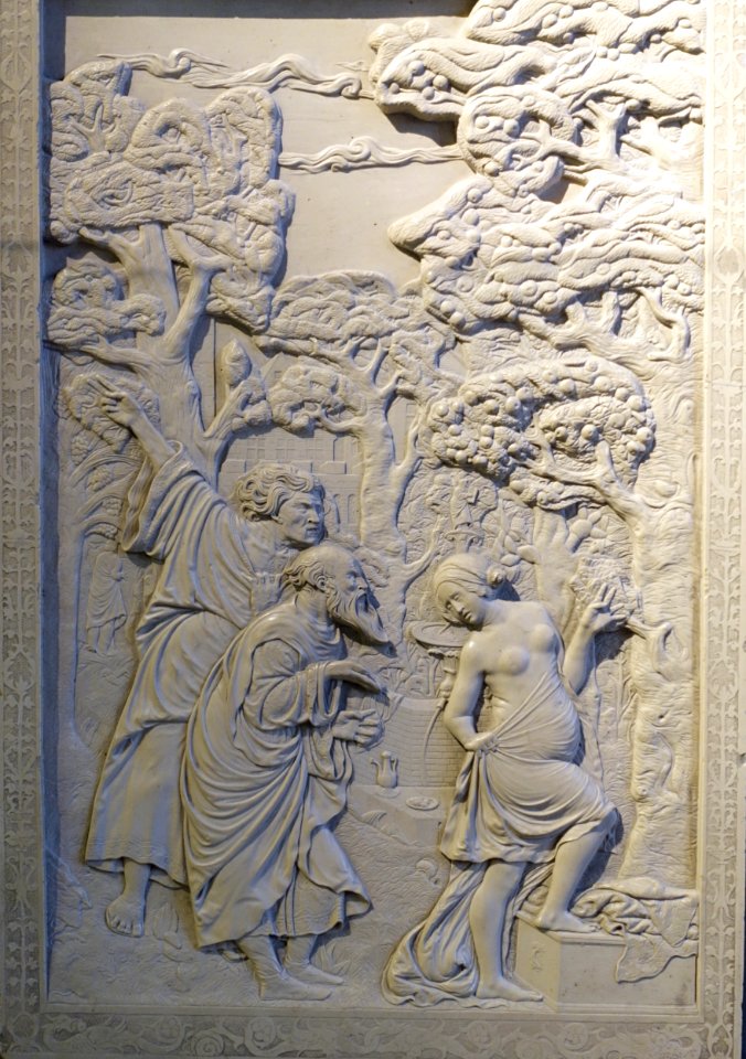 Susanna and the Elders, by Victor Kayser, Augsburg, c. 1530, Solnhofer stone - Bode-Museum - DSC03012