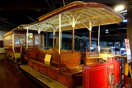 Sutter Street Dummy No. 46 and Trailer No. 54 - San Francisco Cable Car Museum - San Francisco, CA - DSC04013