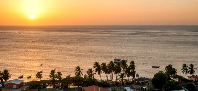 Sunset in Juan Griego from Fortín de La Galera