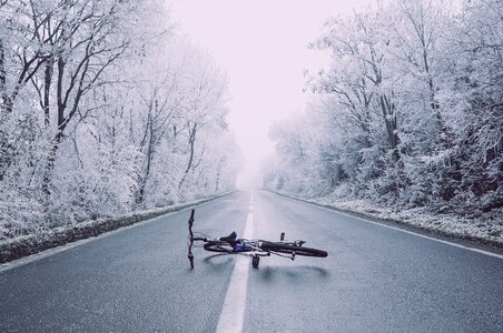 Perspective road snow