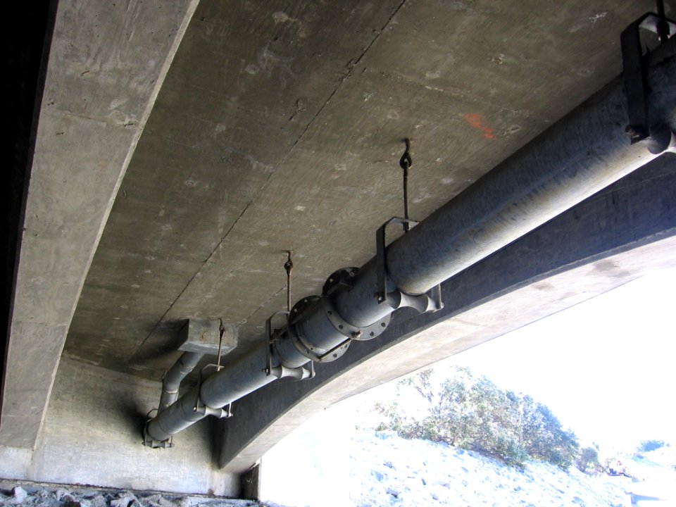 Suspended pipe under Mission Blvd 3327