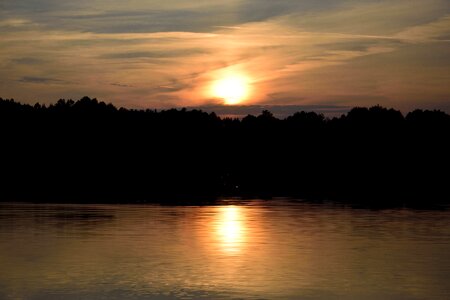 Evening lake landscape photo
