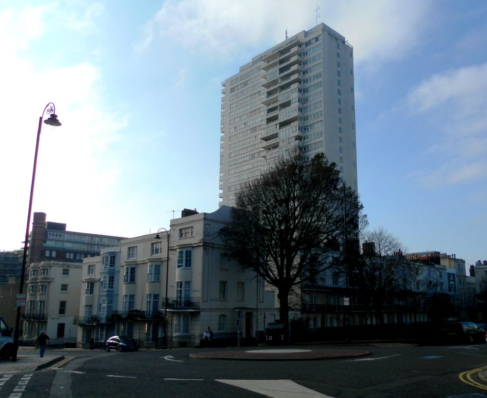 Sussex Heights seen from Cannon Place, Brighton (November 2011)