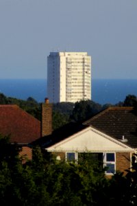Sussex Heights, off Cannon Place, Brighton (seen from Three Cornered Copse, Hove) (August 2016)