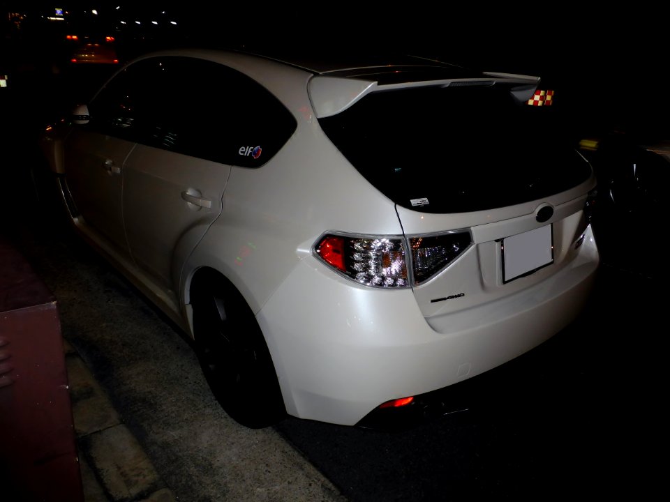 Subaru WRX STI 5door (GRB) at night rear