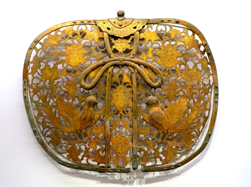 Stylized Fan-Shaped Pendant with Decoration of Birds and Flowers, Japan, Kamakura period, 13th century AD, gilt bronze - Arthur M. Sackler Museum, Harvard University - DSC01157