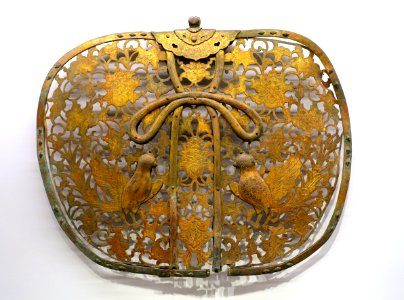 Stylized Fan-Shaped Pendant with Decoration of Birds and Flowers, Japan, Kamakura period, 13th century AD, gilt bronze - Arthur M. Sackler Museum, Harvard University - DSC01157