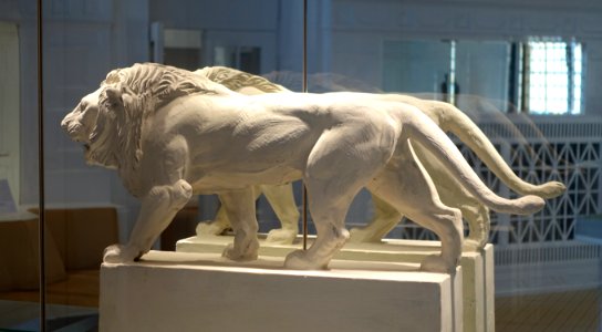 Study for the monument for a Hessian lion in Bad Nauheim, Heinrich Jobst, 1910-1914, plaster - Museum Künstlerkolonie Darmstadt - Mathildenhöhe - Darmstadt, Germany - DSC05984