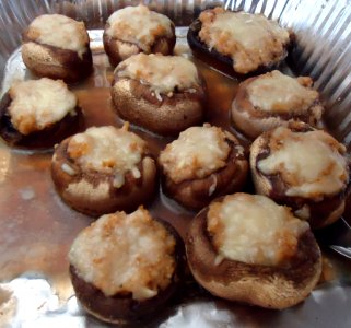 Stuffed mushrooms at a party