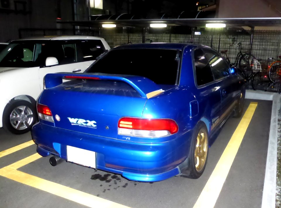 Subaru Impreza WRX type R STi (GC8) at night rear
