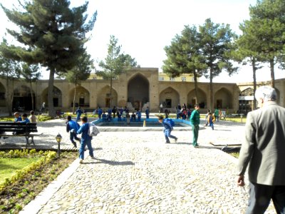 Students in Shah Abbasi caravansary of Nishapur 02