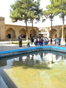 Students in Shah Abbasi caravansary of Nishapur 09