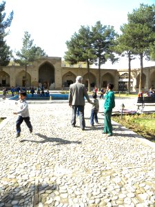 Students in Shah Abbasi caravansary of Nishapur 03