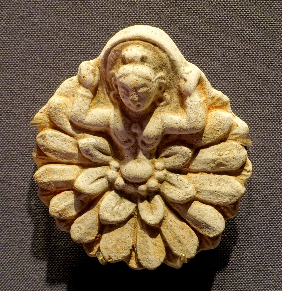Stucco relief sculpture and decorative fragments, 4 of 4, Khotan, China, 6th-7th century AD, stucco - Tokyo National Museum - Tokyo, Japan - DSC08616